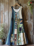 Women's Cute Cat  Sleeveless Round Neck Dress