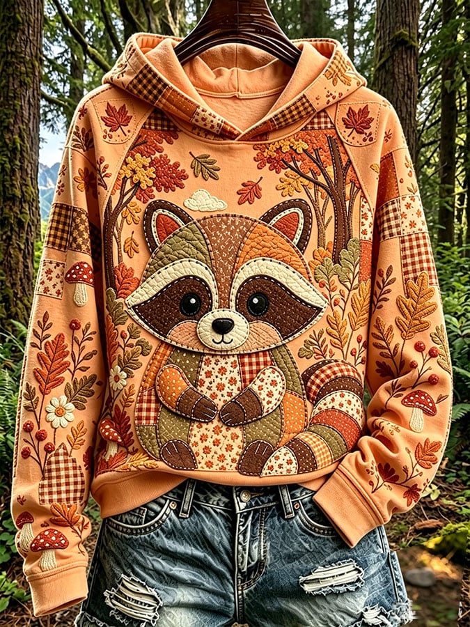 Women's Casual Printed Hooded Sweatshirt