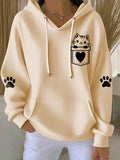Women's Cute Cat Print Casual Hoodie