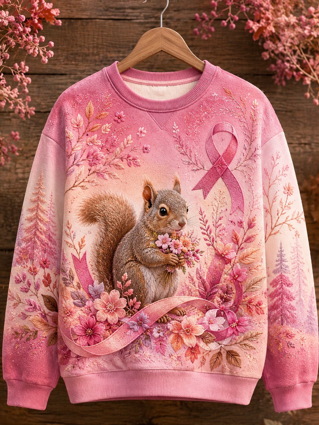 Women's Breast Cancer Awareness "I Wear Pink For Myself" Print Sweatshirt