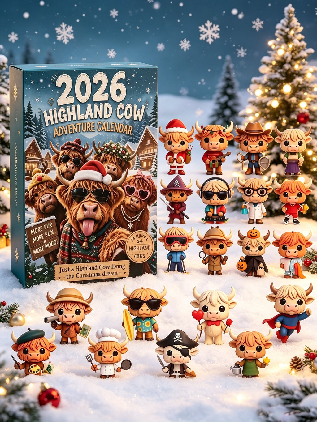 2026 Highland Cow Advent Calendar Blind Box