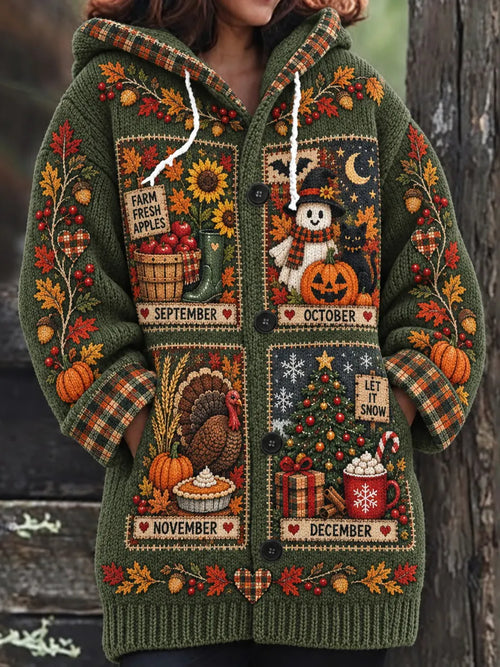 "dear 'ber' Months, I'm Ready" Women's Jacquard Knit Cardigan