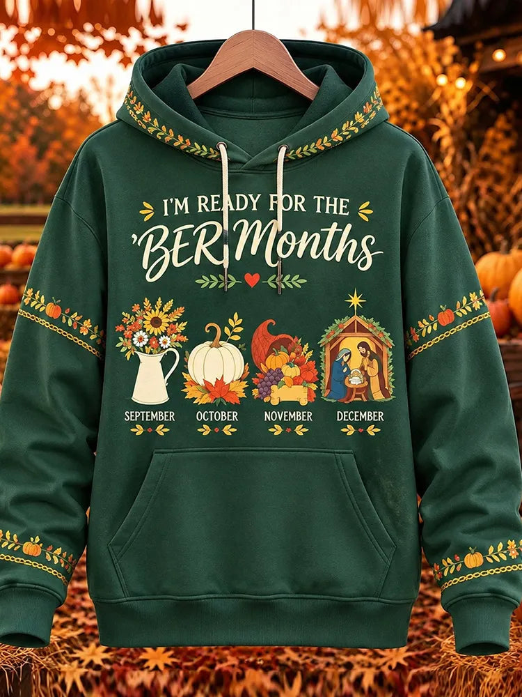 Women's Vintage "i'm Ready For The Ber Months" Print Hoodie