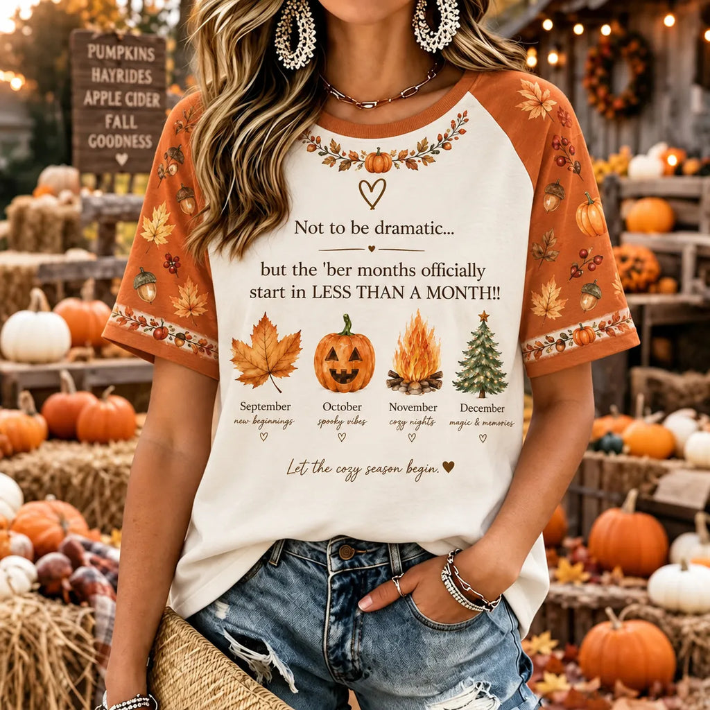 Women's Vintage Halloween Fall Print Crew Neck Short Sleeve T-shirt