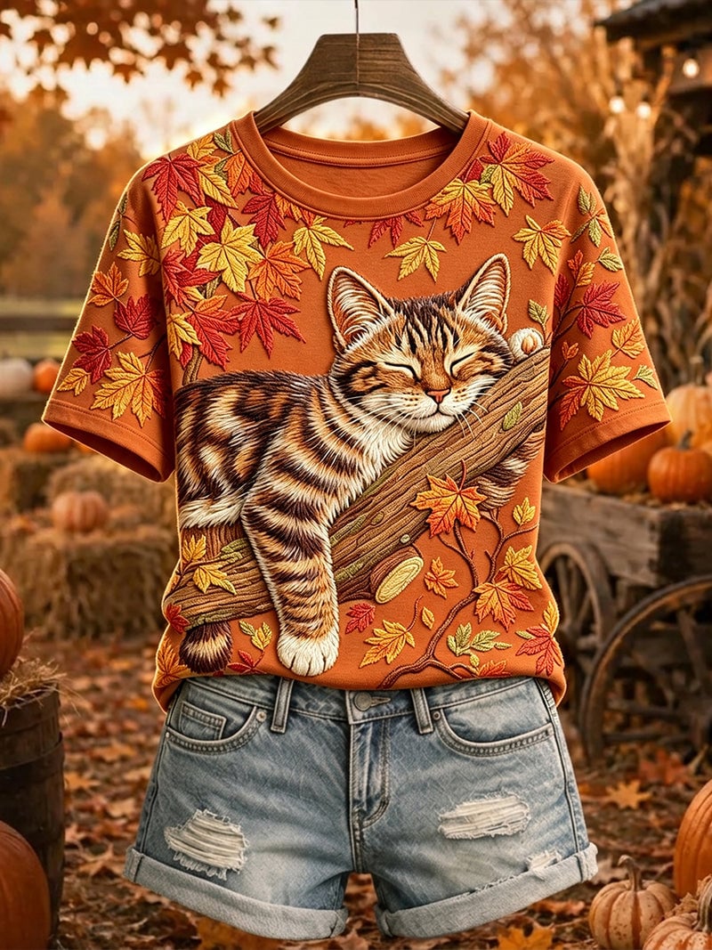 Women's Fall Animal Print T-Shirt
