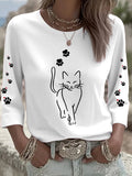 Women's Fun Animal Cat Print T-shirt