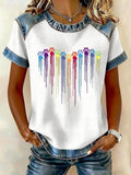 Women's Paws Print Waffle T-shirt