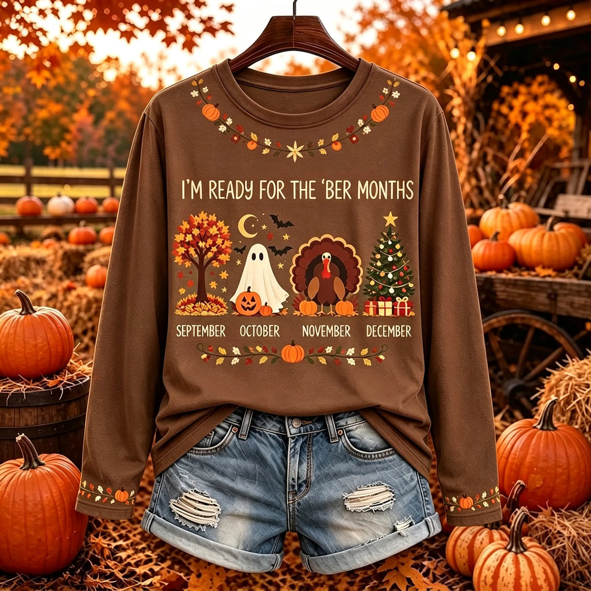 Women's Retro Autumn Casual Round Neck Top