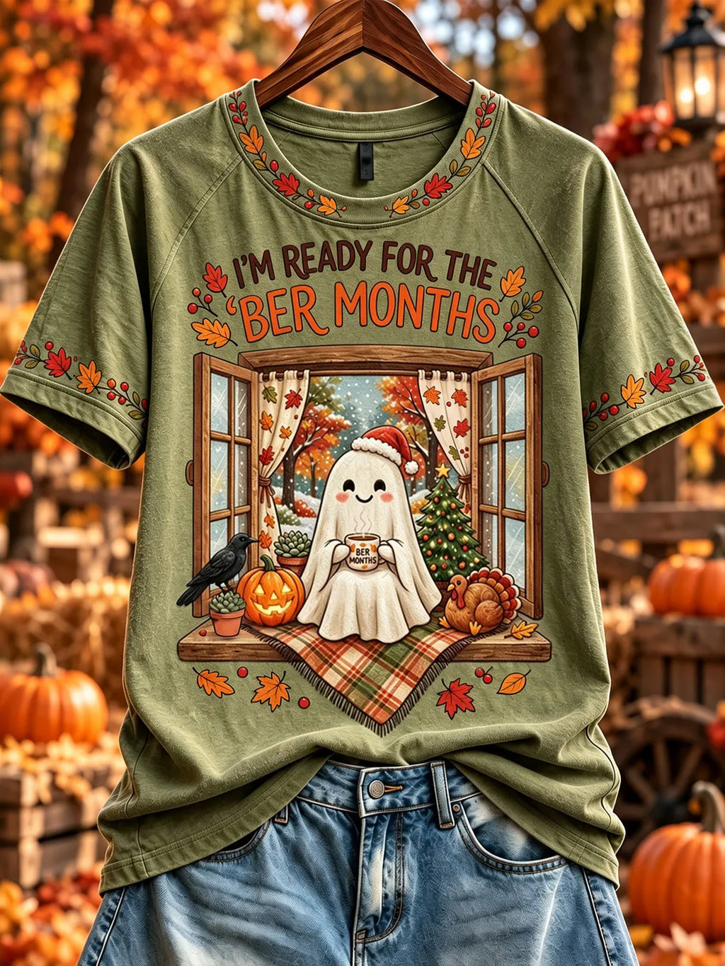 Women's I'm Ready For The 'ber Months Print Crew Neck Short Sleeve T-shirt