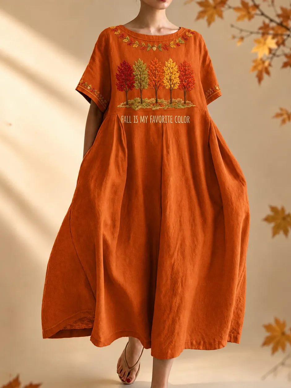 Fall Is My Favorite Color Women's  Crew-neck Dress