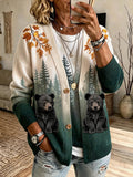 Women's Autumn Animal Print Round Neck Long Sleeve Sweater