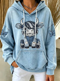 Women's Highland Cow Print Hooded Sweatshirt