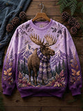 Women's Autumn Animal Print Crew Neck Long-Sleeve T-Shirt