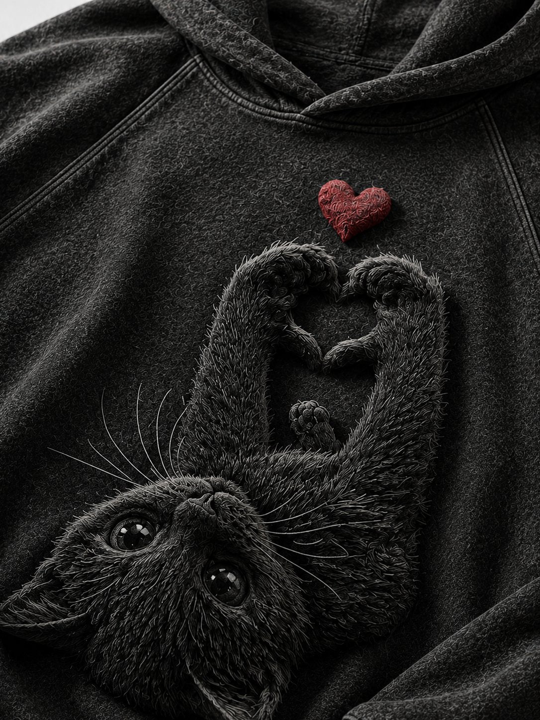 Women's Vintage Cat Print Hoodie