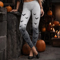 Women's Vintage Skeleton And Bat In Gradient Print Comfy Leggings
