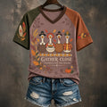 Women's Vintage Autumn Thanksgiving Print T-shirt