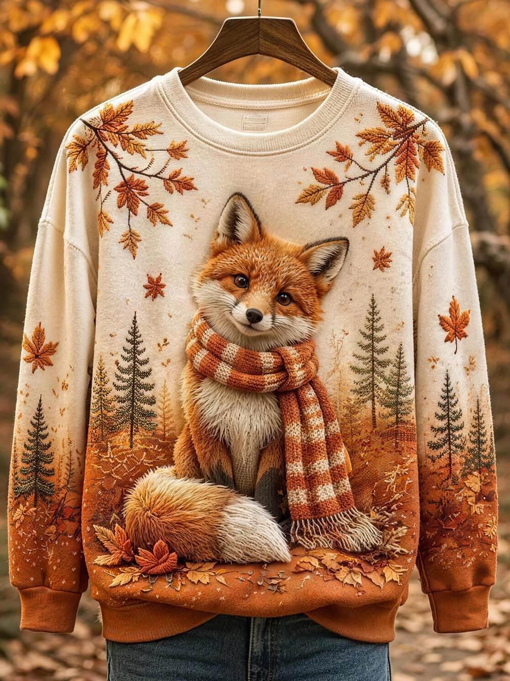 Women's Autumn Animal Print Crew Neck Long-Sleeve T-Shirt