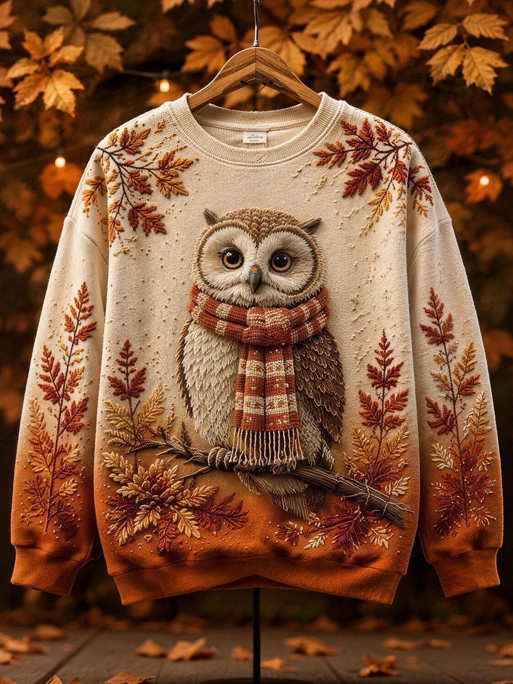 Women's Autumn Animal Print Crew Neck Long-Sleeve T-Shirt