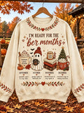 Women's "i'm Ready For 'august' (autumn Month)" Pumpkin Spice Ghost And Holiday Print Crewneck Sweatshirt