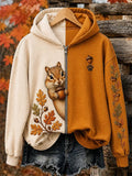 Women's Autumn Squirrel Printed Casual Sweatshirt