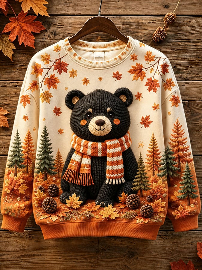 Women's Casual Printed Long-Sleeve Sweatshirt