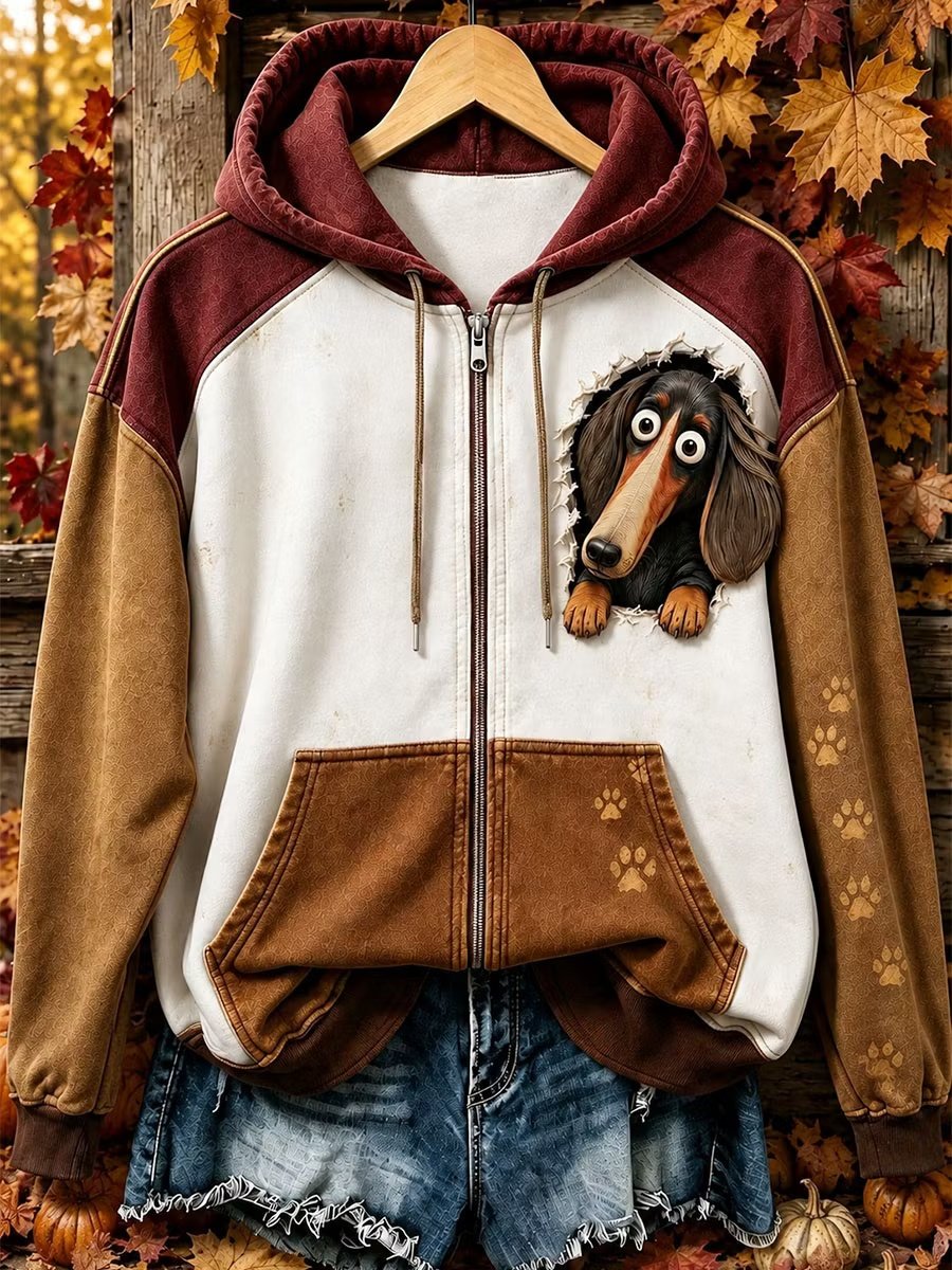 Women's Vintage Animal Print Hoodie