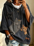 Women's Casual Animal Print Oversized Sweatshirt