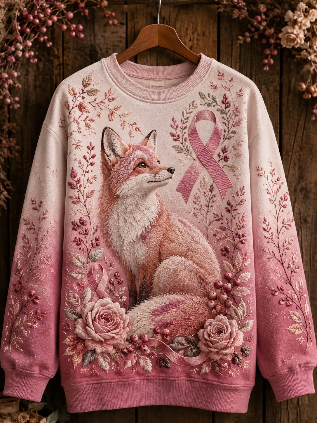 Women's Breast Cancer Awareness "I Wear Pink For Myself" Print Sweatshirt