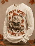 Men's Vintage Faith‐Quote Animal Graphic Print Sweatshirt