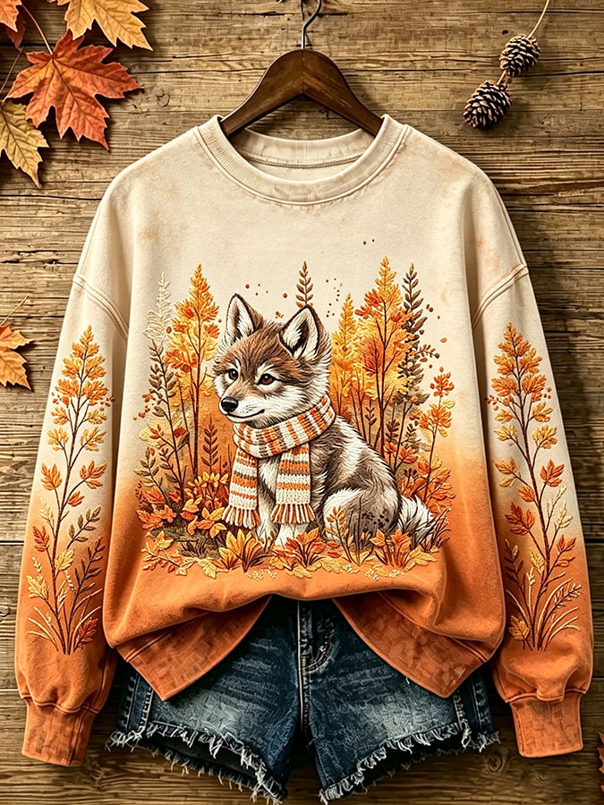 Women's Autumn Animal Print Casual Sweatshirt