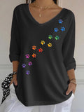 Women's Retro Animal Paw Print T-Shirt