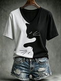 Women's Cute Cat-Print Top