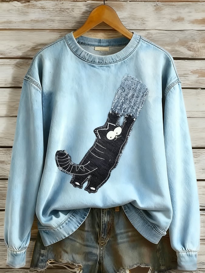 Women's Fun Animal Cat Print Sweatshirt