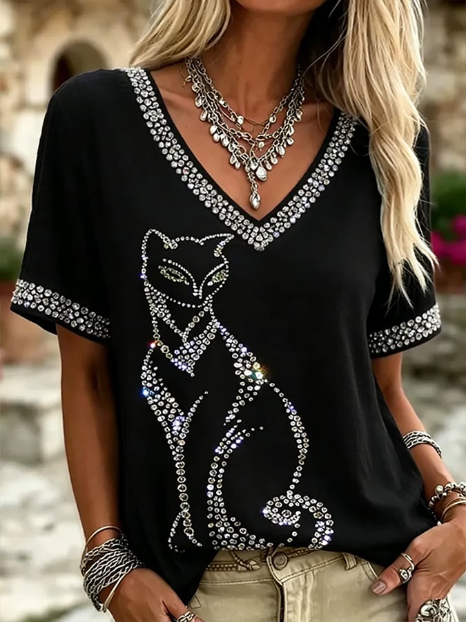 Women'S Casual Cute Animal Print T-Shirt