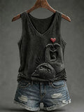 Women's Cat Print Tank Top