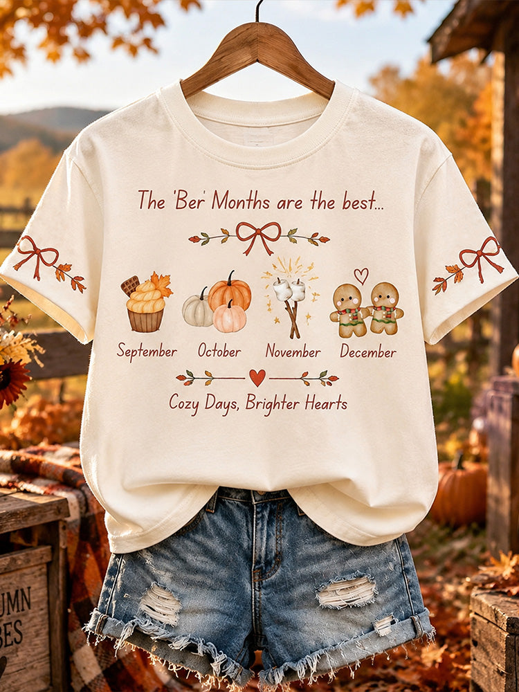 Women's Cute Vintage "ber" Month-themed T-shirt