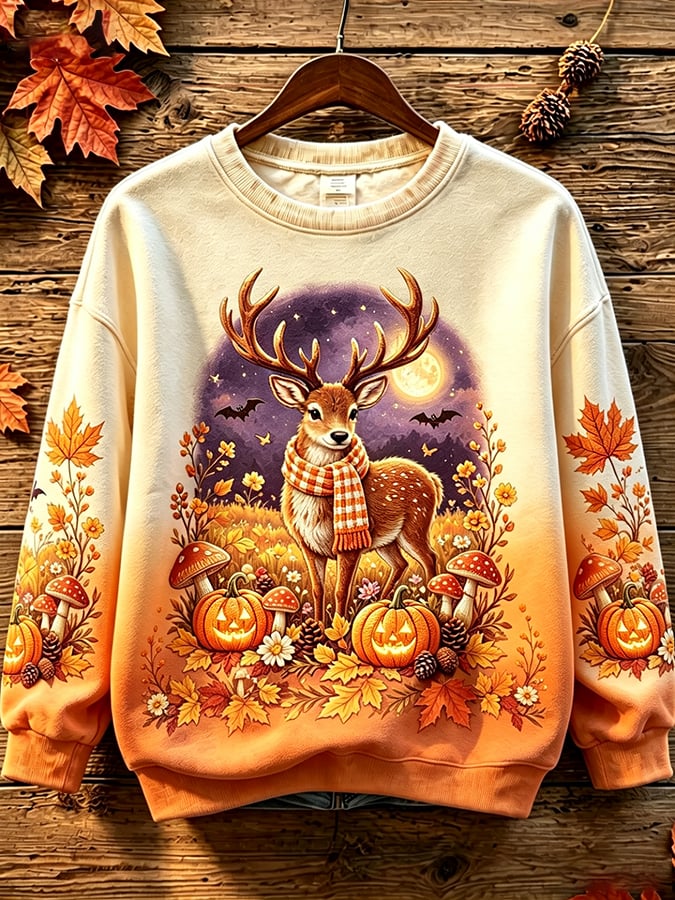 Women's Fall Halloween Print Sweatshirt