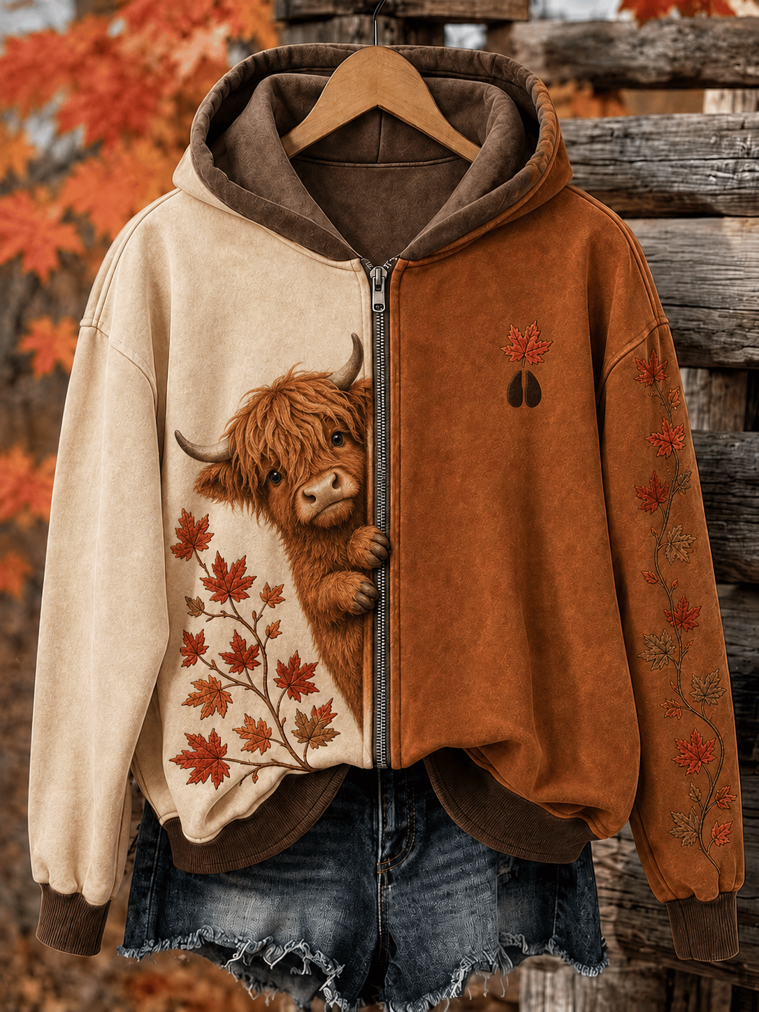 Women's Vintage Animal Print Hoodie