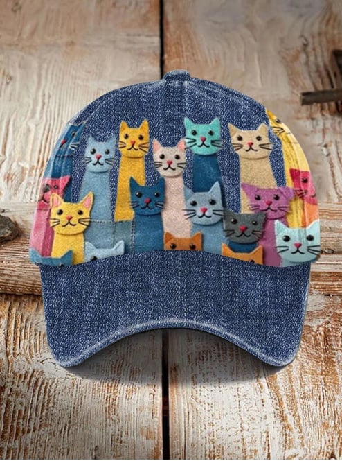 Cute Animal Cat Art Print Hat