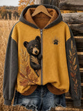 Women's Vintage Animal Print Hoodie