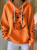 Women'S Cute Cat Print Casual Hoodie Sweatshirt