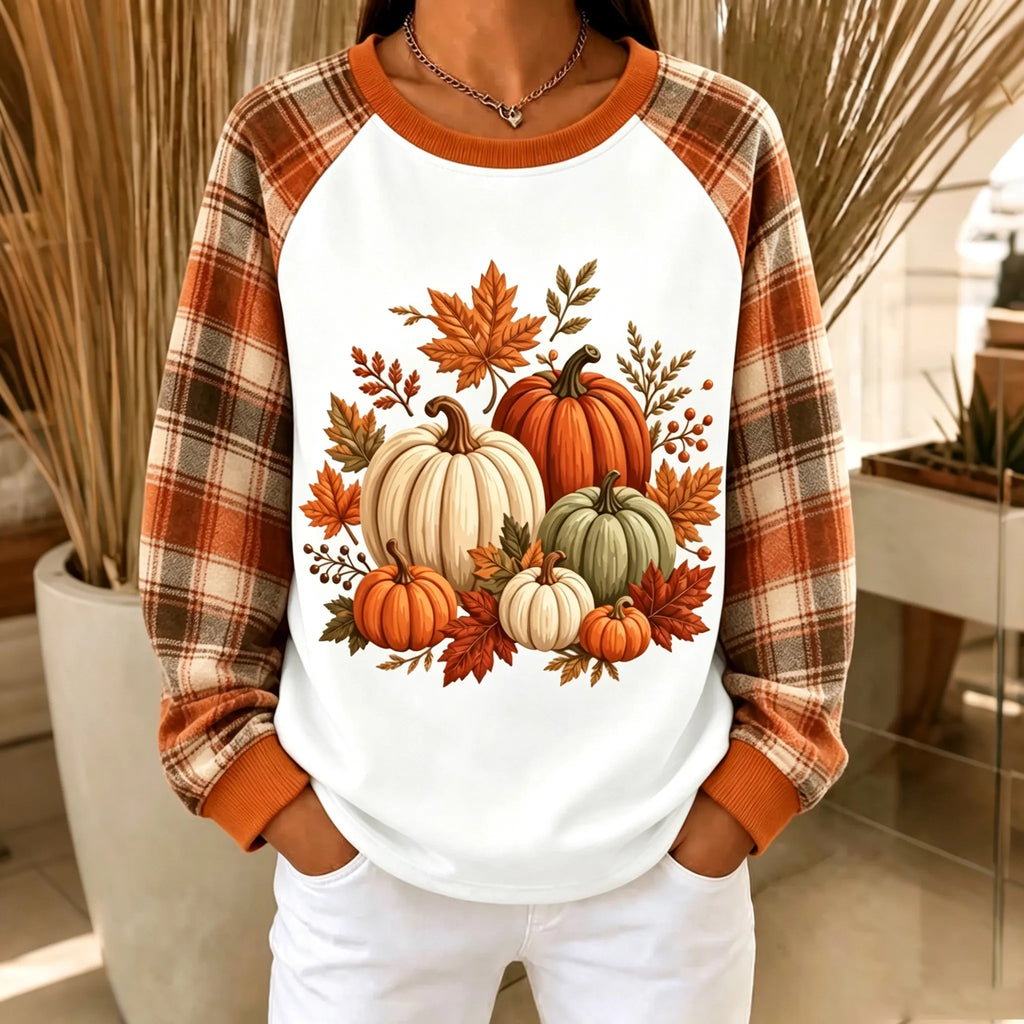 Women's Autumn Pumpkin Print Casual Sweatshirt