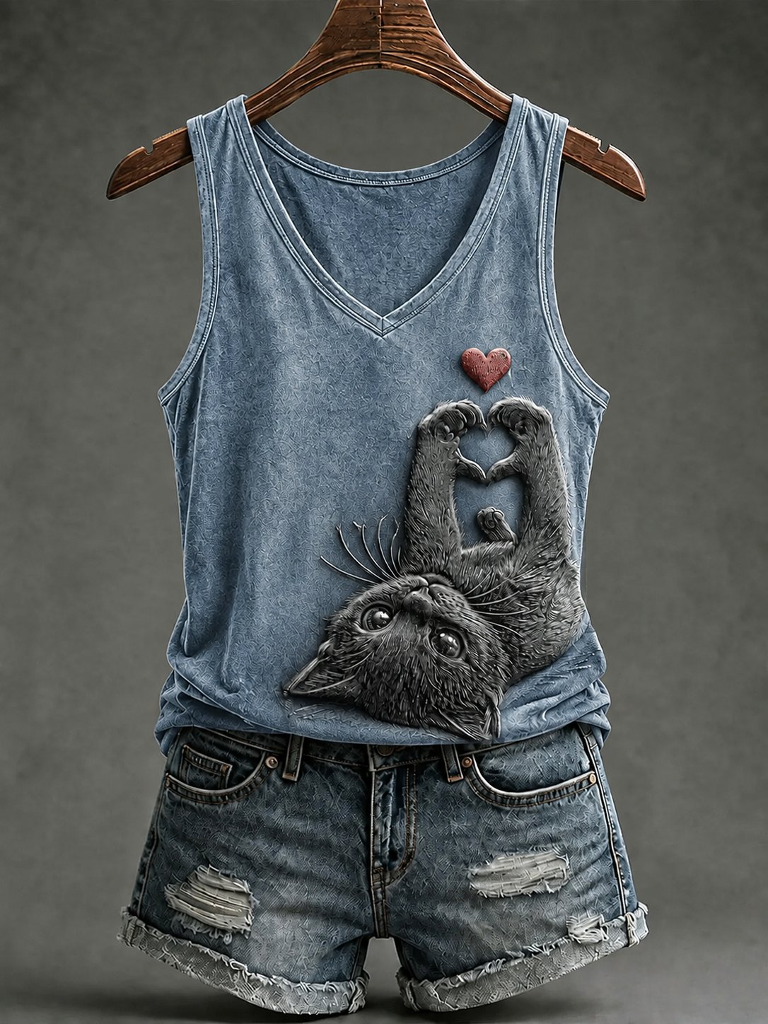 Women's Cat Print Tank Top