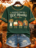 Women's Vintage I'm Ready For The 'ber Months Print Short-sleeved T-shirt