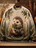 Women's Autumn Animal Print Crew Neck Long-Sleeve T-Shirt