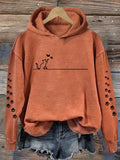 Women's Cat and Butterfly Print Sweatshirt