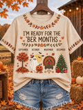 Women's "i'm Ready For The 'ber Months" Seasonal Foliage Ghost Turkey And Christmas Tree Graphic T-shirt