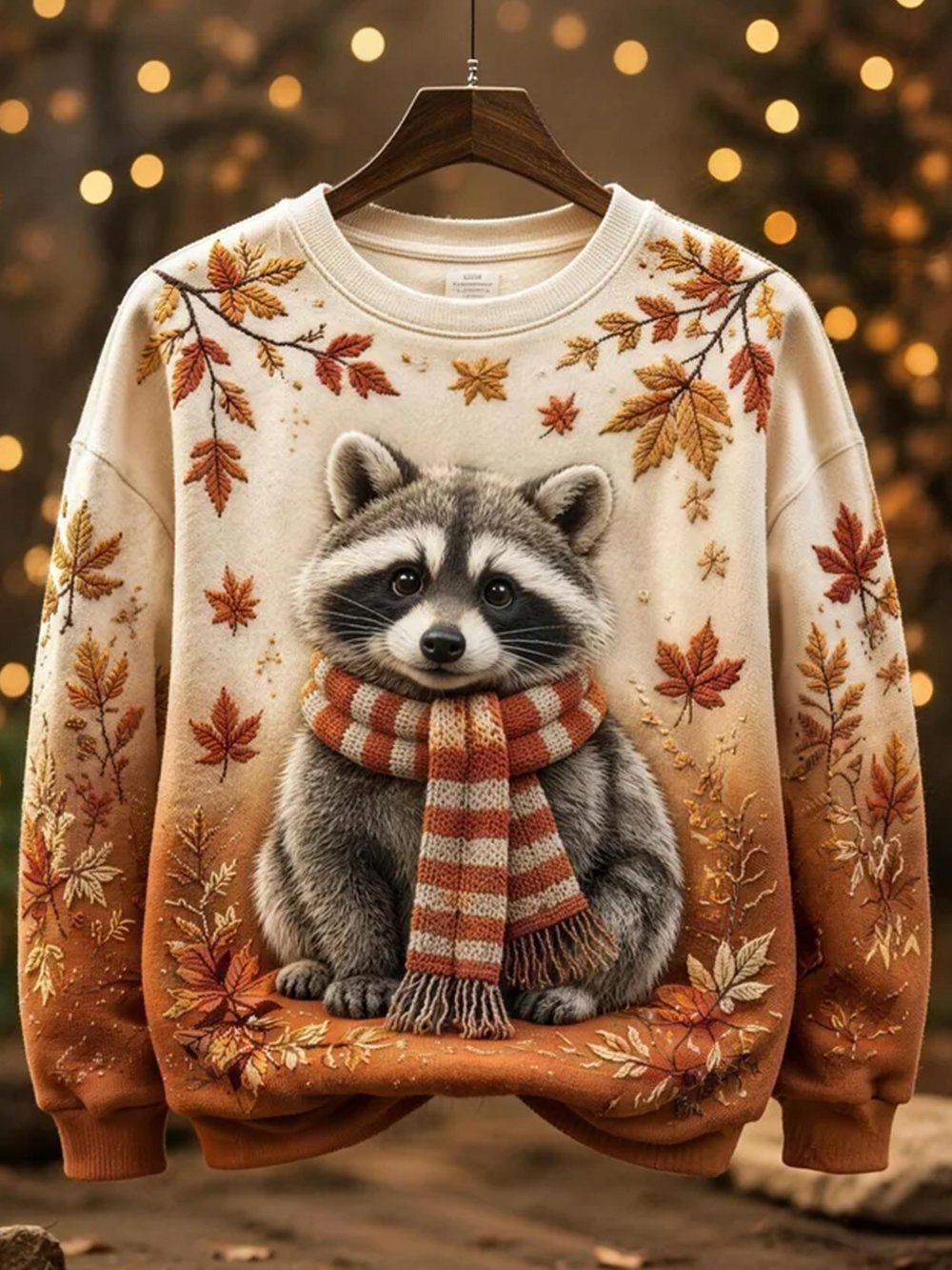 Women's Autumn Animal Print Crew Neck Long-Sleeve T-Shirt