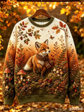 Women's Autumn  Fox Printed Casual Sweatshirt