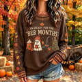 Women's Retro I'm Ready For The 'ber Months Print Crew Neck Sweatshirt